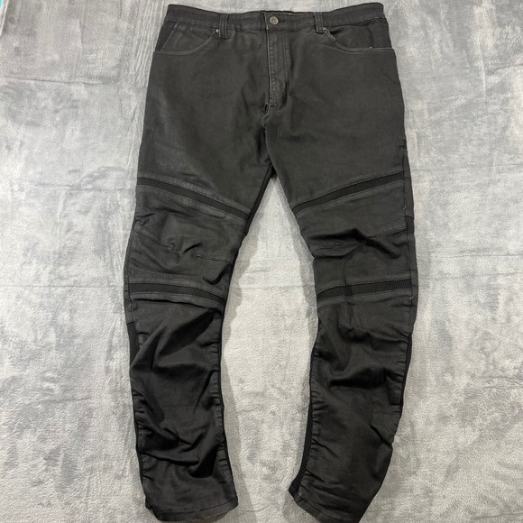 Iro-Ochi Other - Iro-Ochi Mens Limited Edition /300 Black Moto Ribbed‎ Panel Denim Jeans Size 36